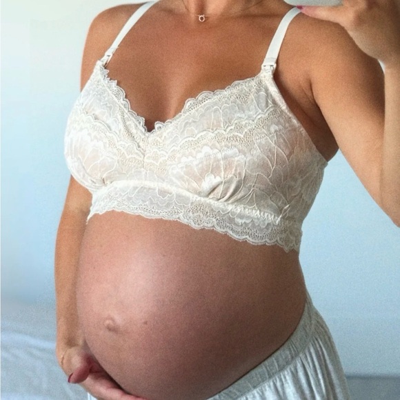 Morrow + Mint Tulip Lace Organic Cotton Nursing Bralette. Size L - Picture 5 of 12